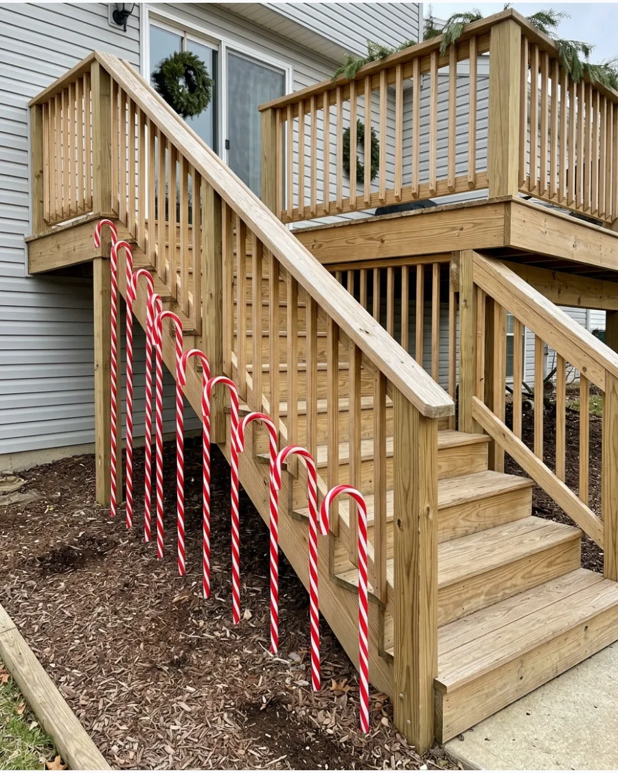 17. Candy Cane Deck Stairway
