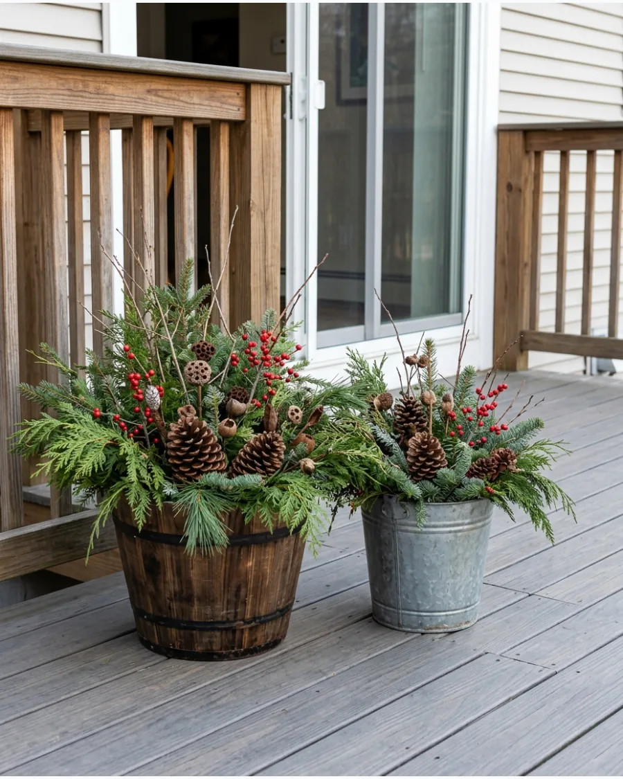 23. Woodland Christmas Deck Pots