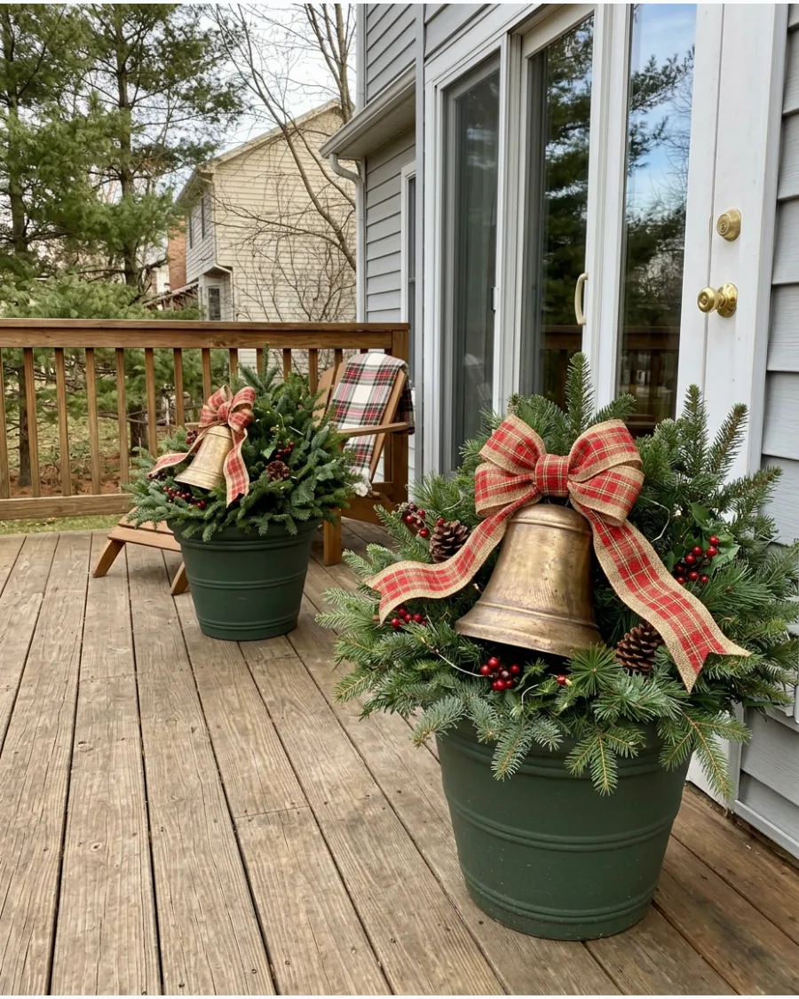 28. Oversized Bell Christmas Planters