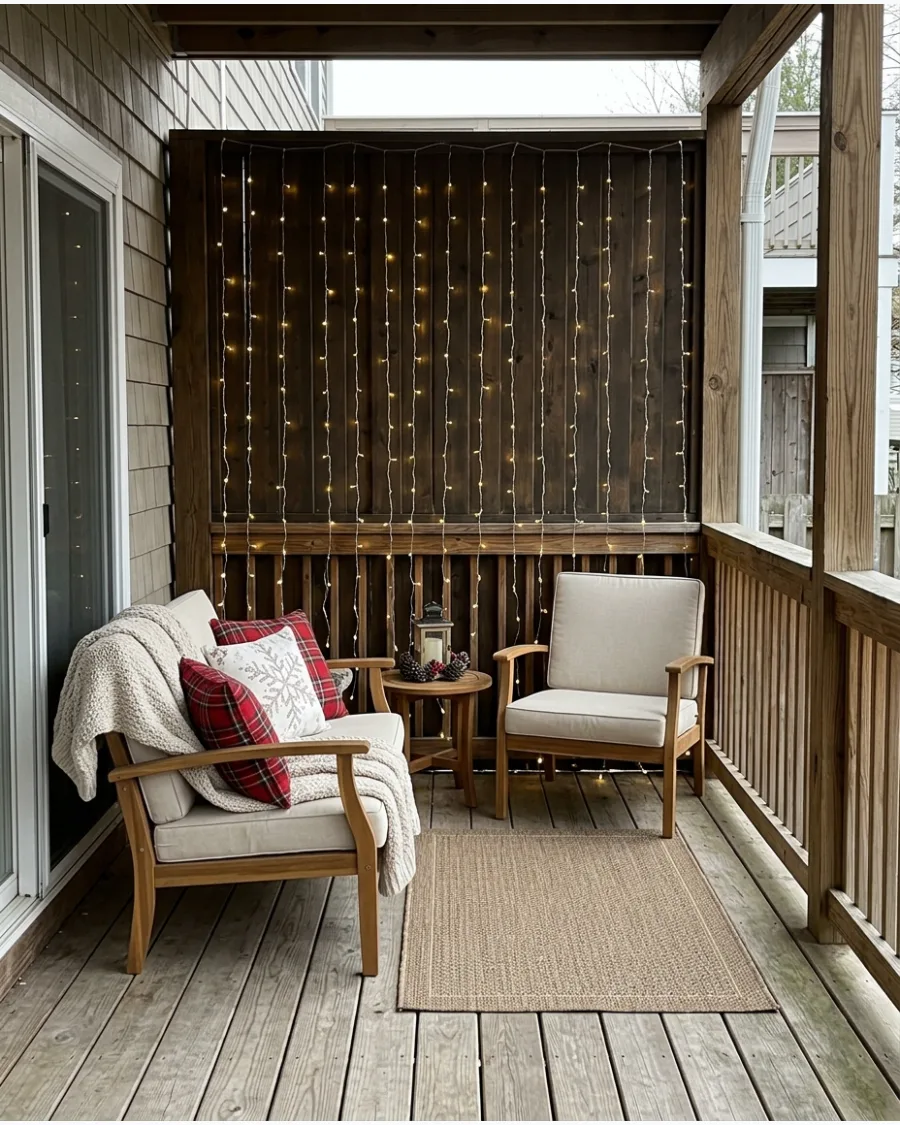 42. Light Curtain Behind the Deck Seating