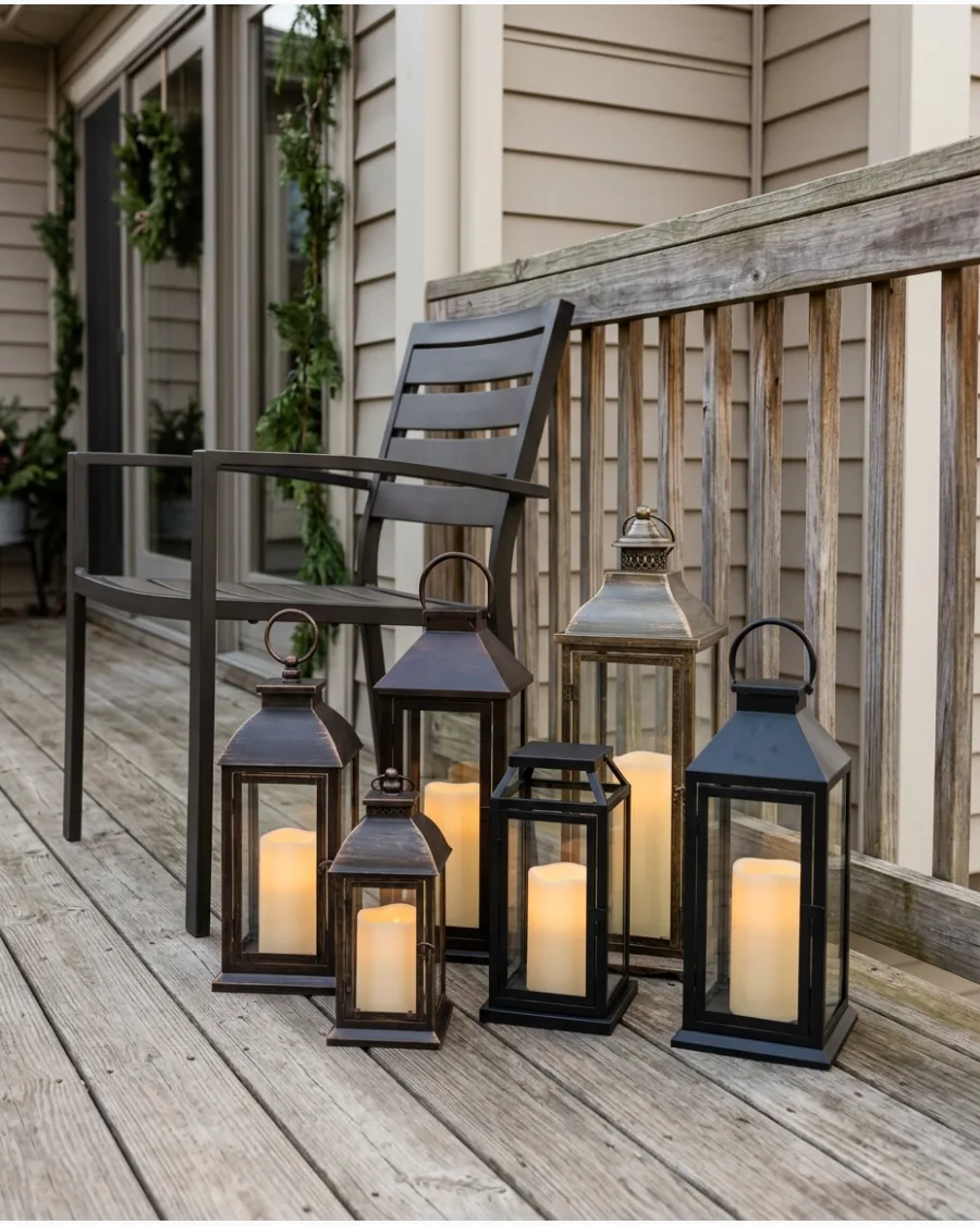 45. Candle-Look Lantern Lighting