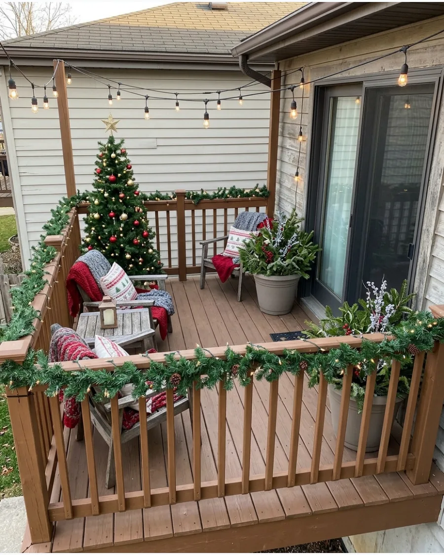 60. Small Deck Christmas Makeover