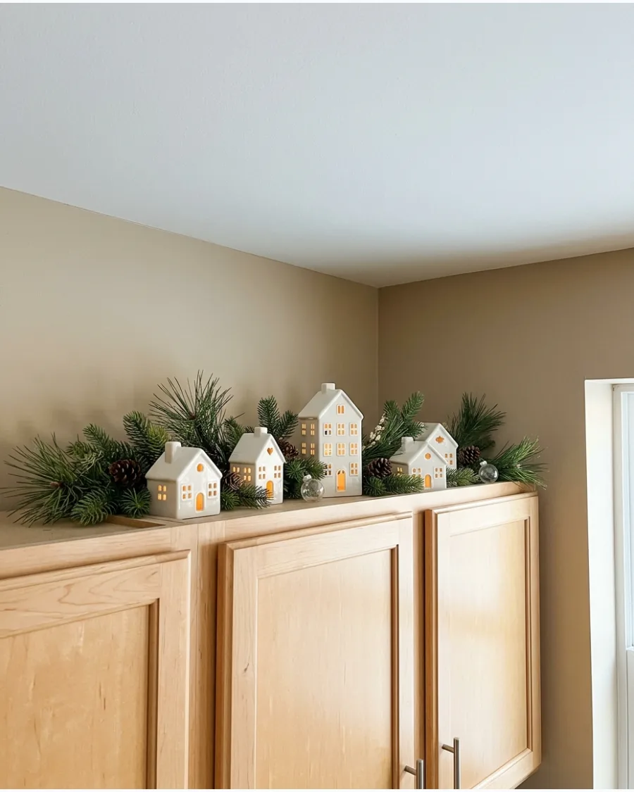 29. Glowing Ceramic Houses and Greenery
