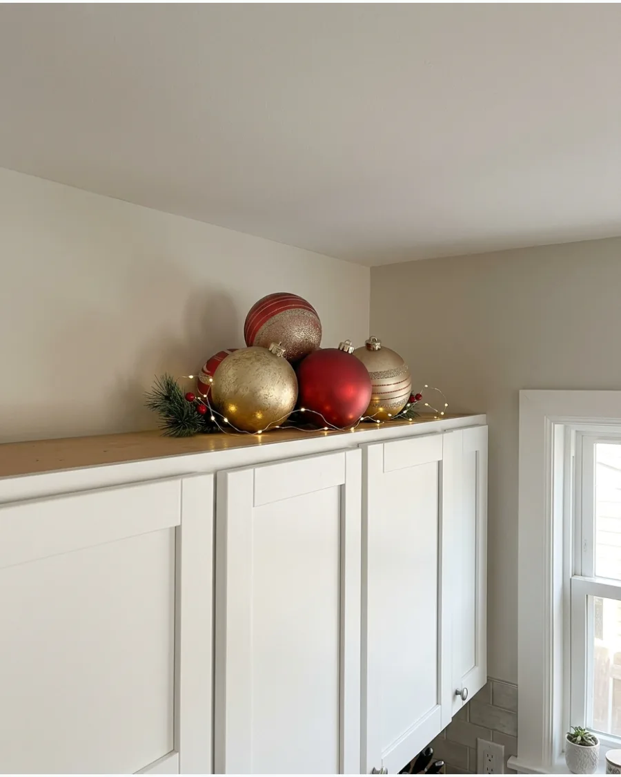 39. Oversized Baubles Above Cabinets