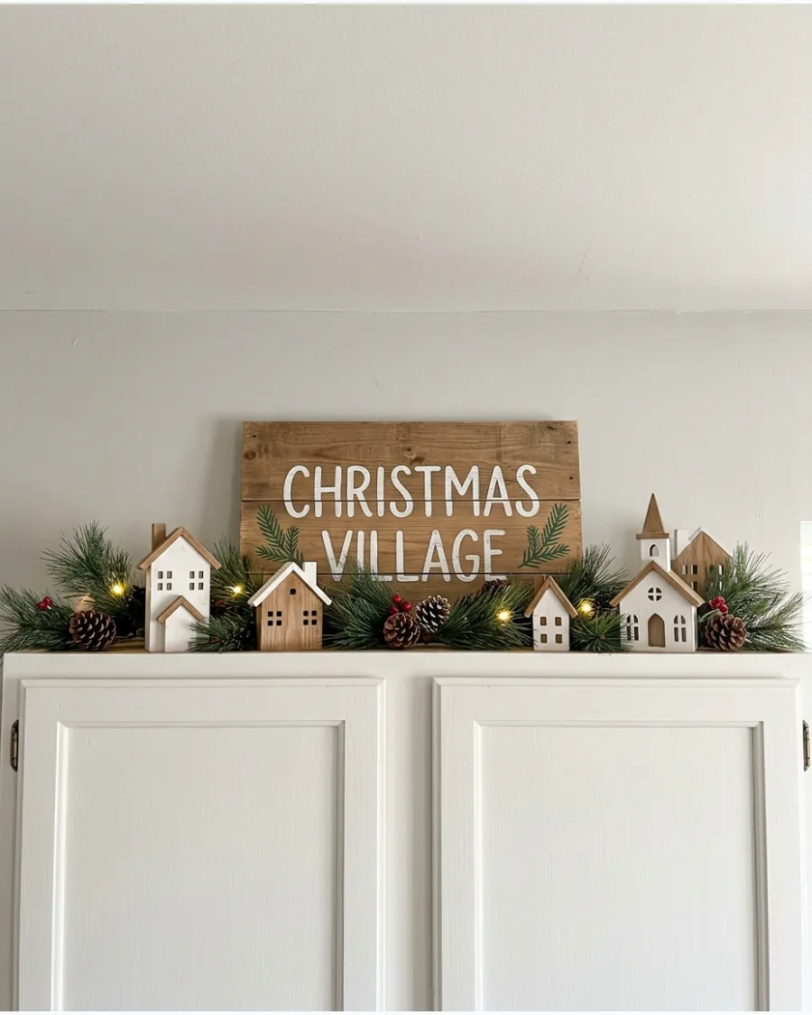 46. Wooden Christmas Village Sign
