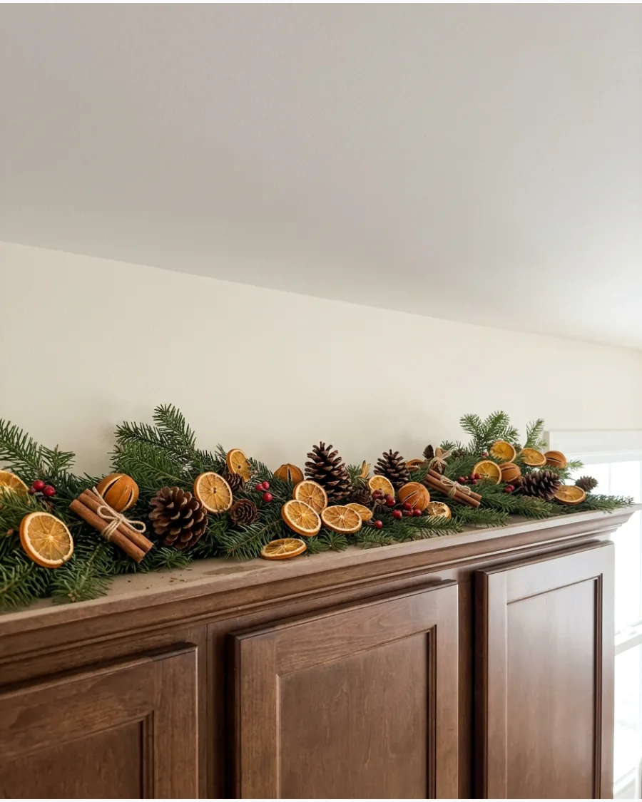 47. Dried Orange and Pine Display