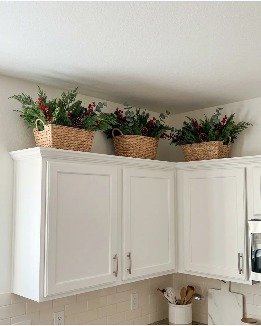 50. Woven Baskets Filled With Greenery