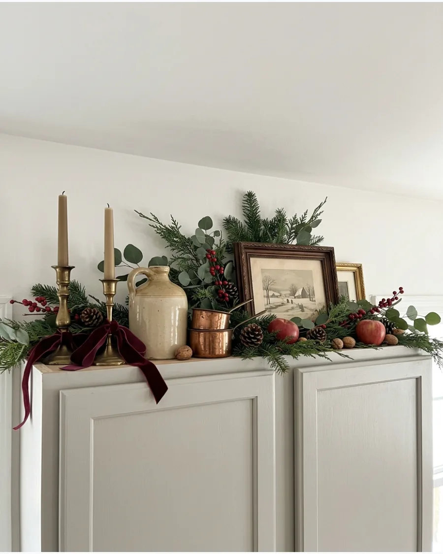 56. French Country Christmas Cabinet Display