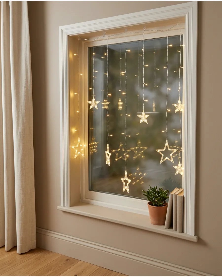 21. Star Fairy-Light Curtain
