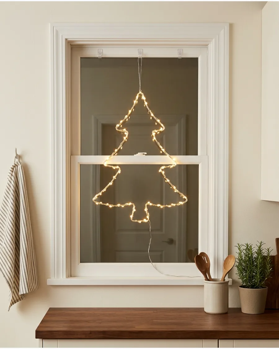 25. Light-Up Christmas Tree in the Window