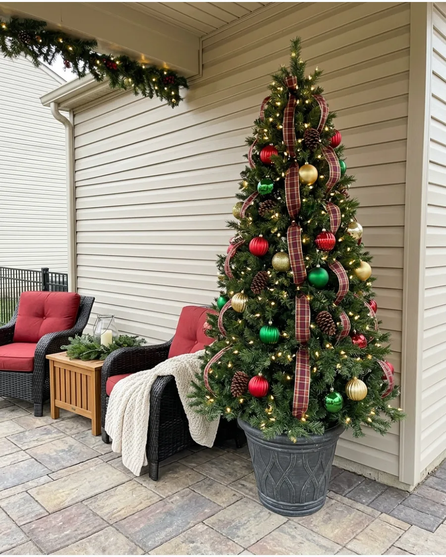 11. Full-Size Christmas Tree on the Patio