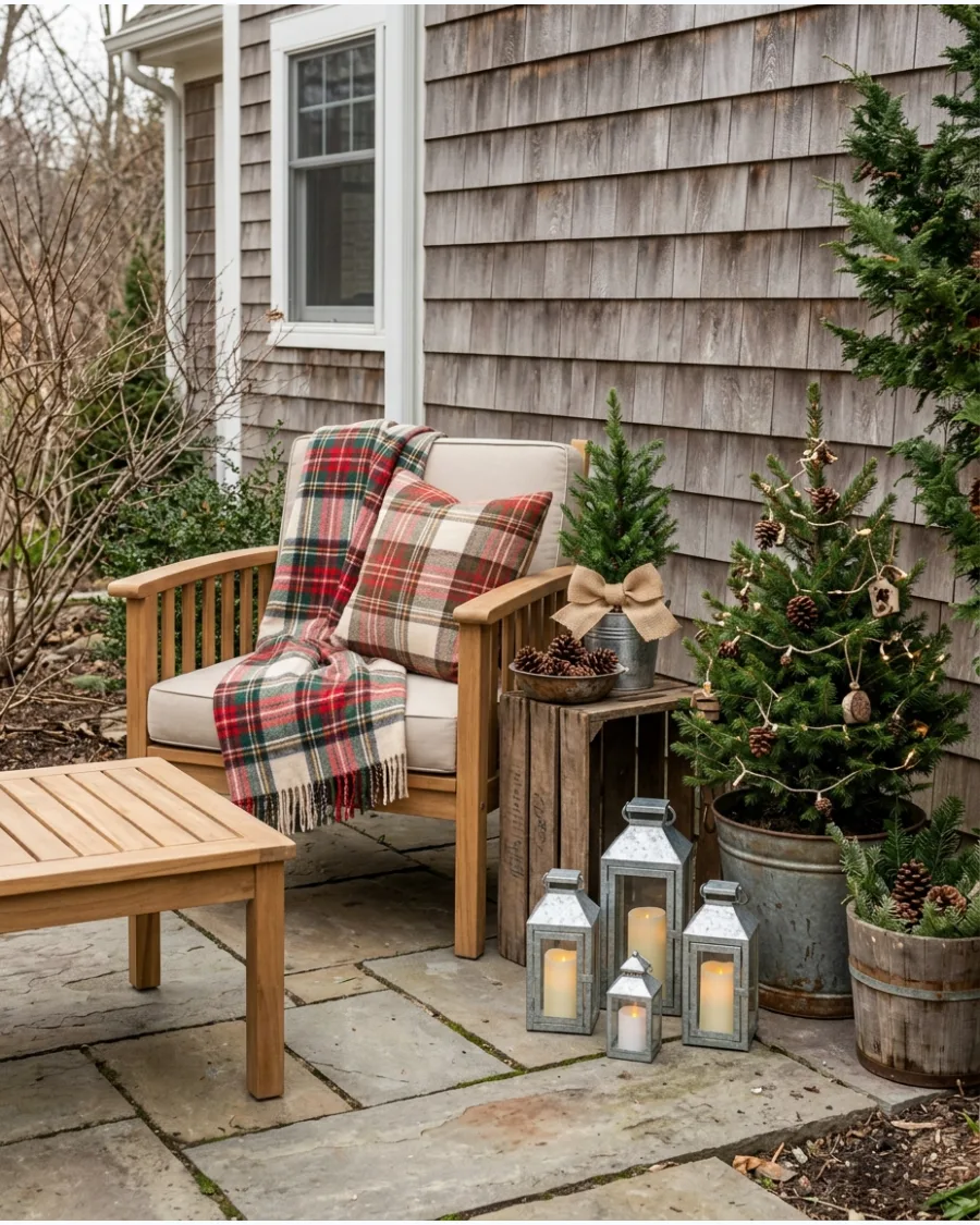 24. Rustic Farmhouse Christmas Patio