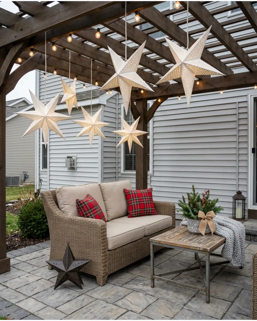 4. Hanging Christmas Star Lights