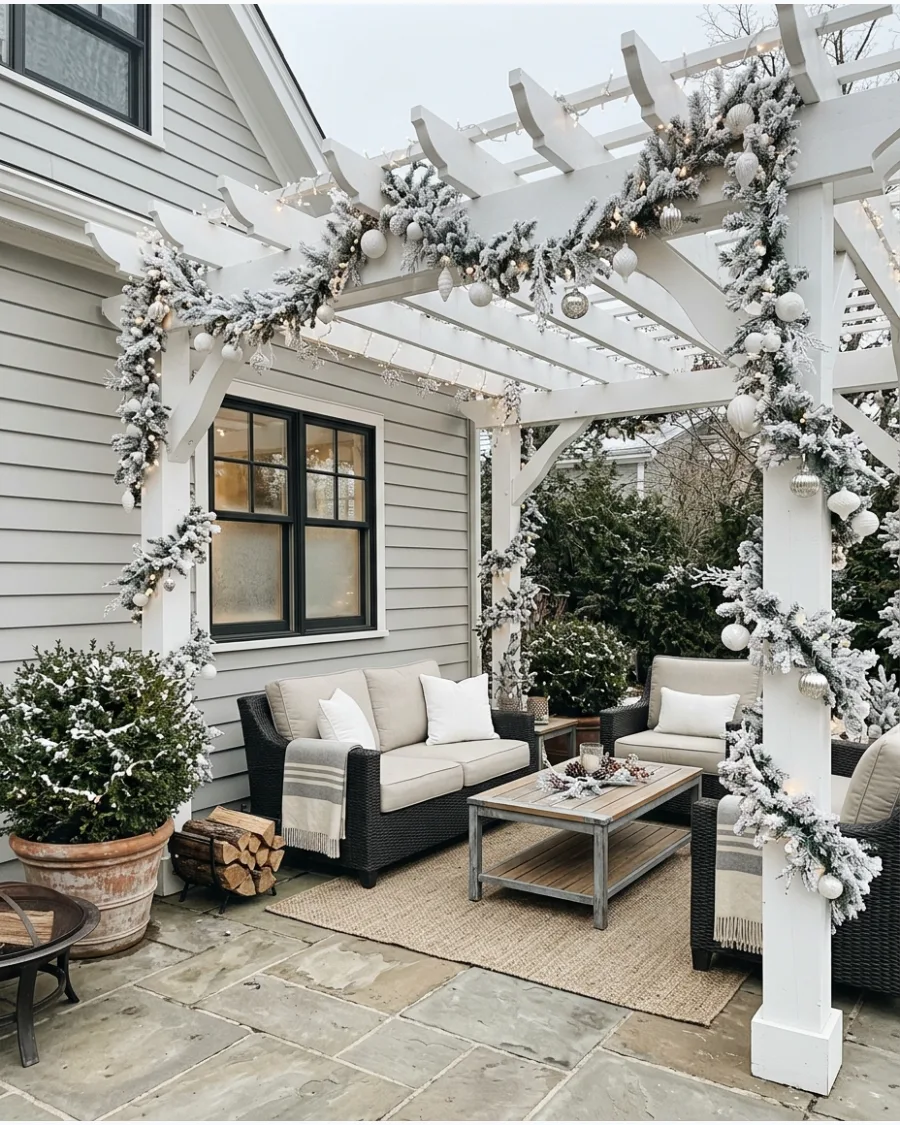 45. Snowy Winter Pergola