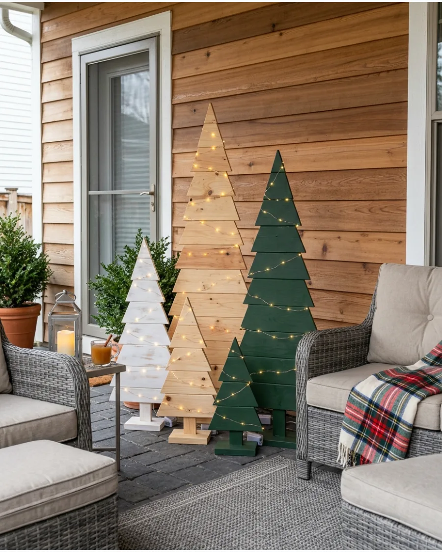 54. DIY Wooden Christmas Trees