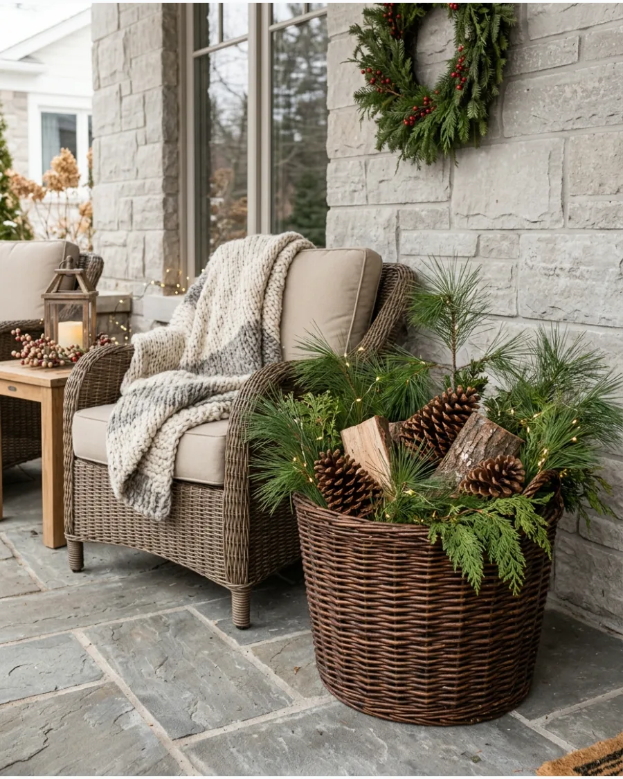 59. Natural Woodland Christmas Patio