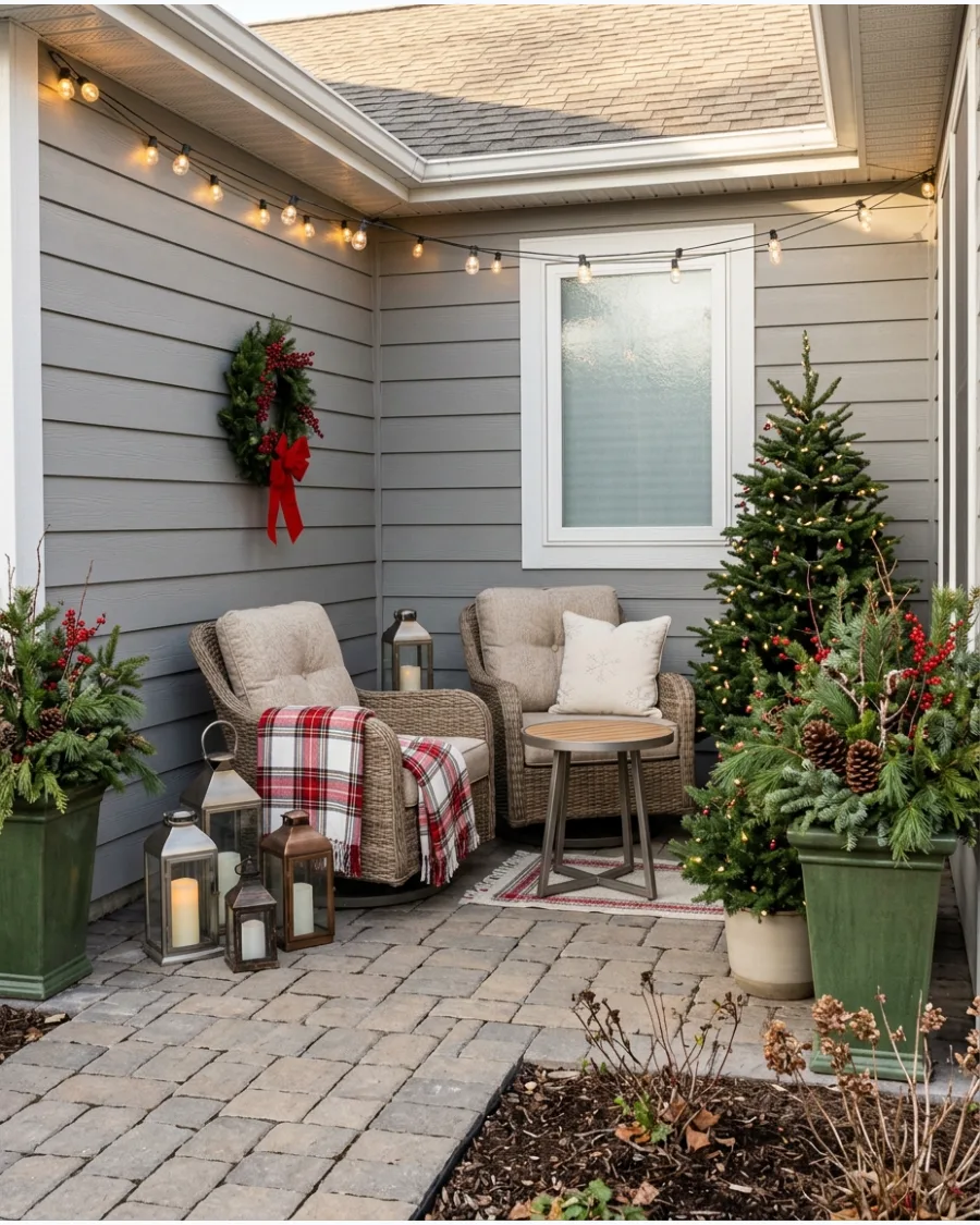 60. Small Patio Christmas Makeover
