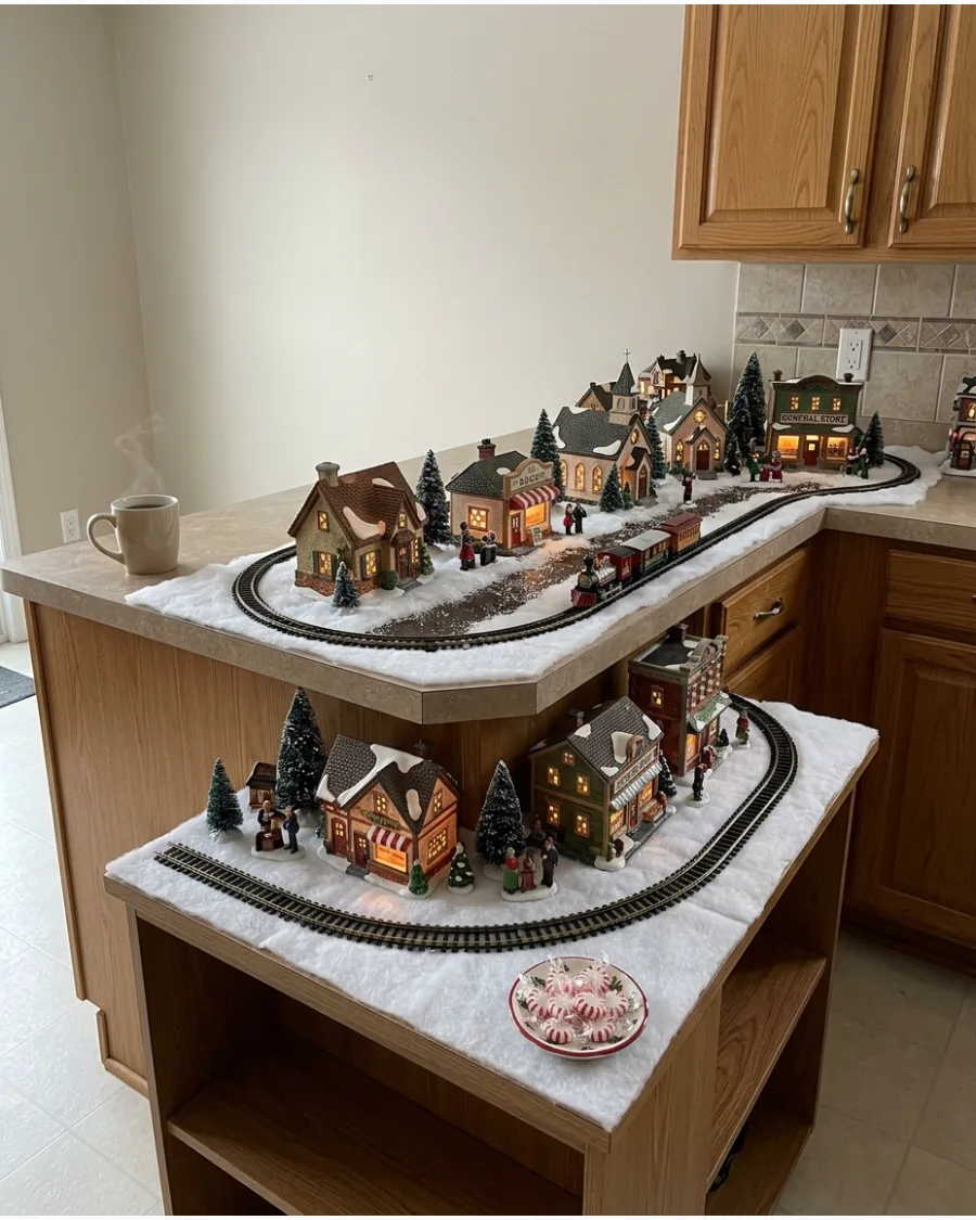 20. Wraparound Christmas Village Display