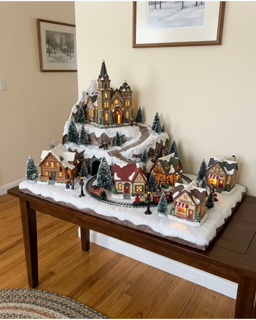 23. Snow-Covered Mountain Village