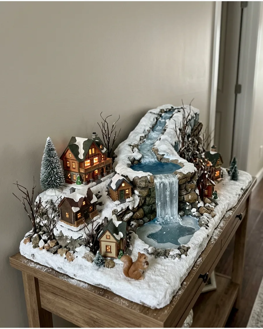 30. Snowy Waterfall Village
