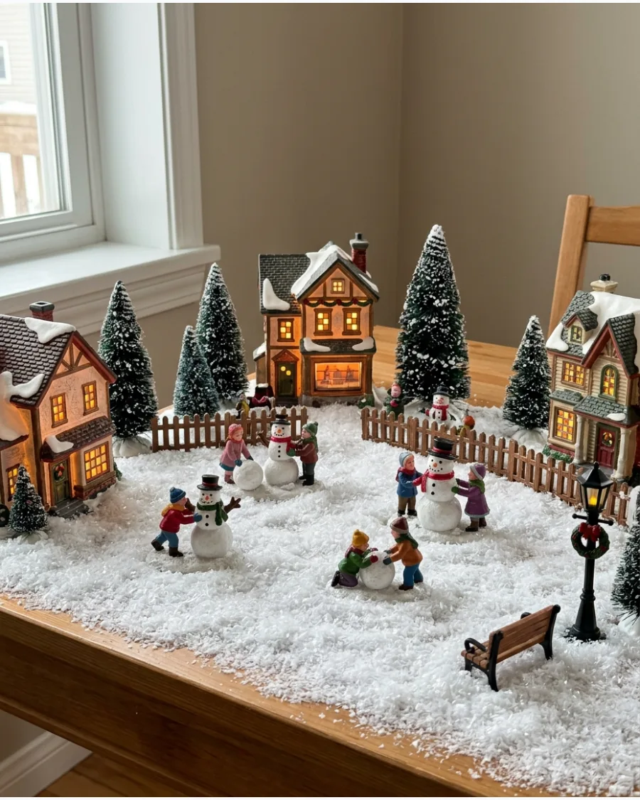 34. Snowman Field Village Scene