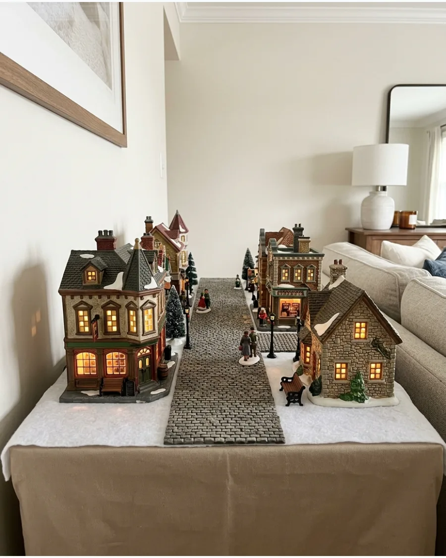 37. Cobblestone Christmas Village Street