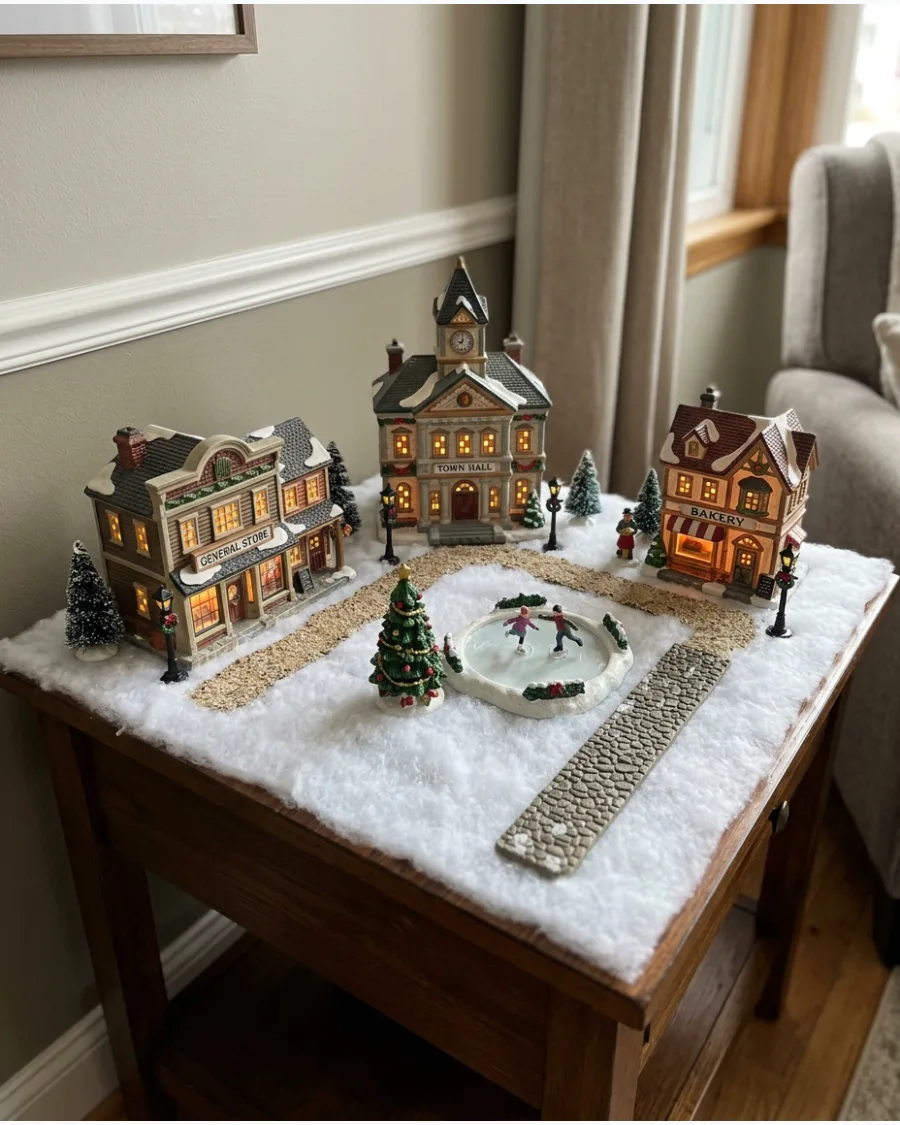 6. U-Shaped Christmas Village Layout