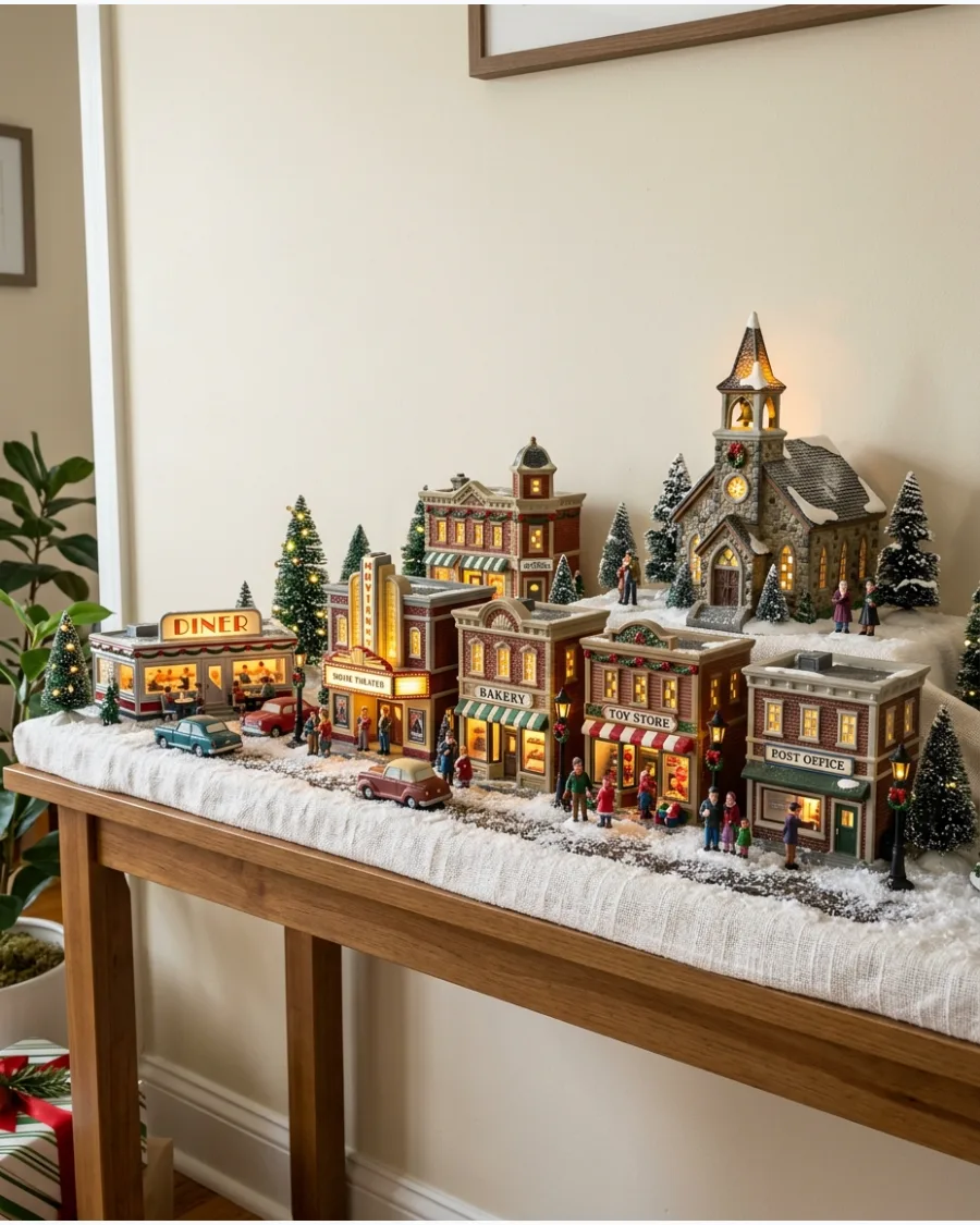 62. Small-Town America Christmas Village