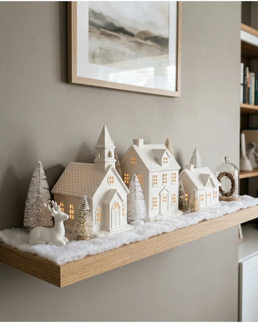 65. White Ceramic Christmas Village
