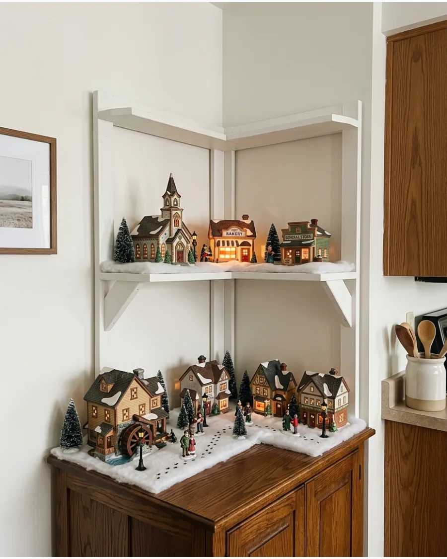 7. Tiered Corner Village Display
