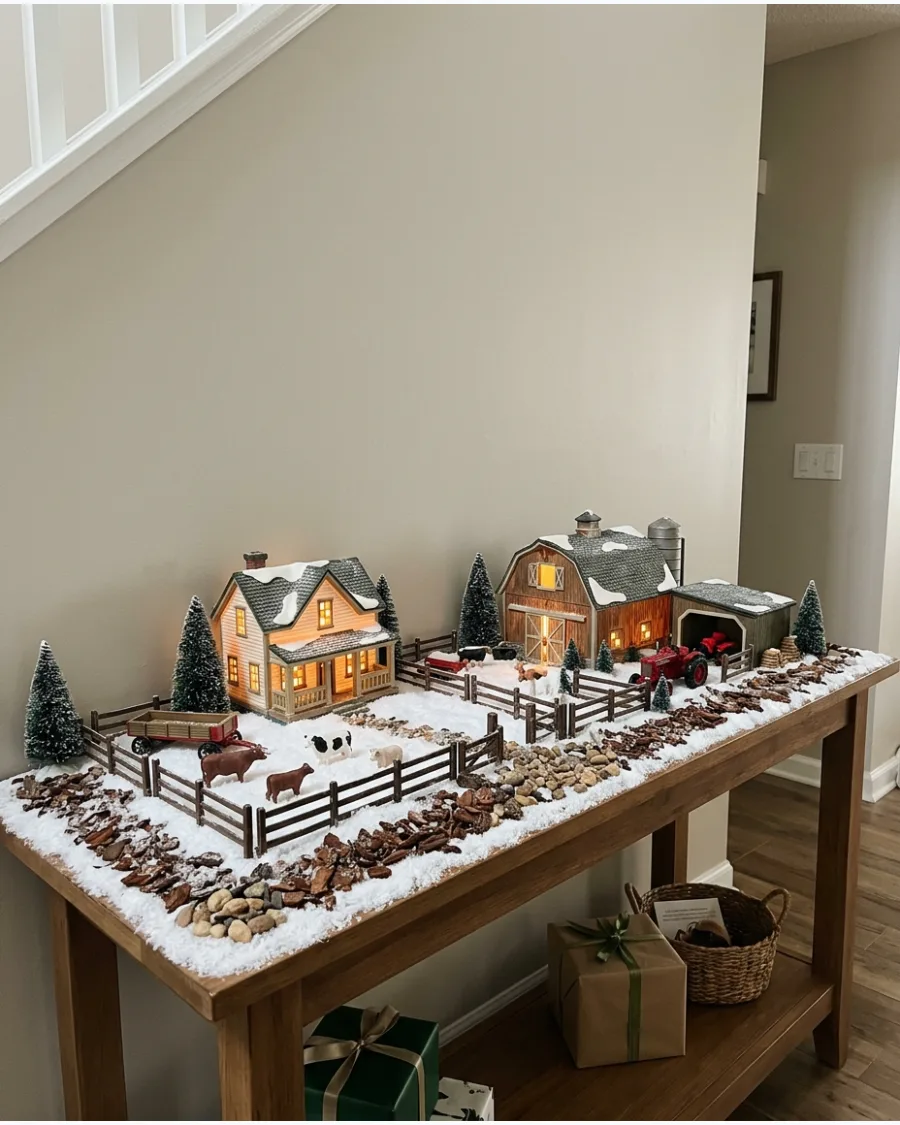 73. Rustic Farm Christmas Village