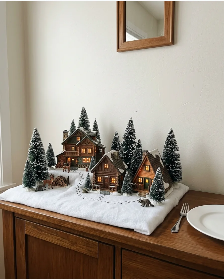 75. Mountain Cabin Christmas Village
