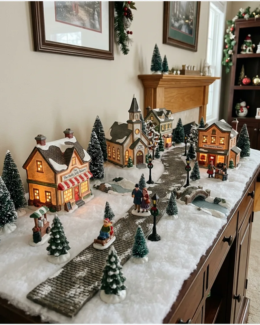 8. Diagonal Christmas Village Layout