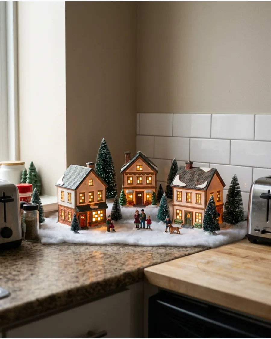 81. Three-House Mini Christmas Village