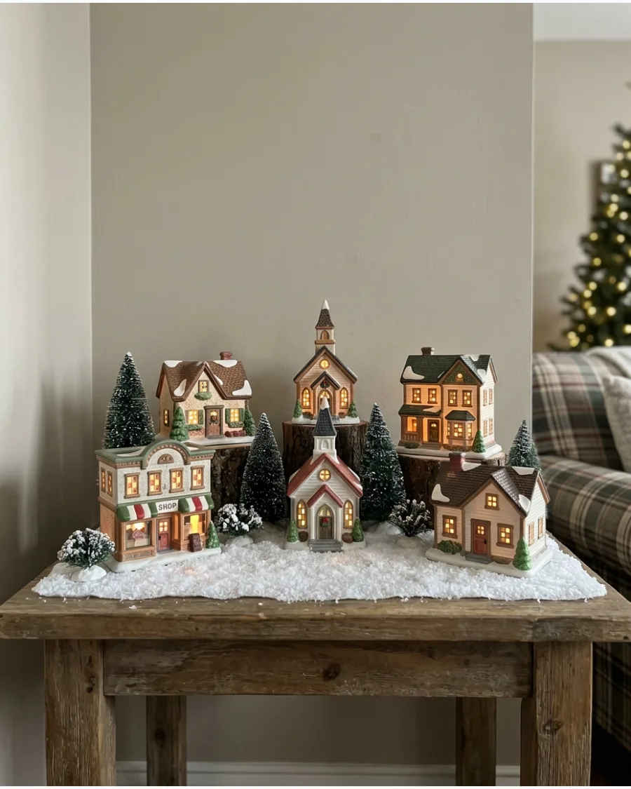 82. Five-House Christmas Village