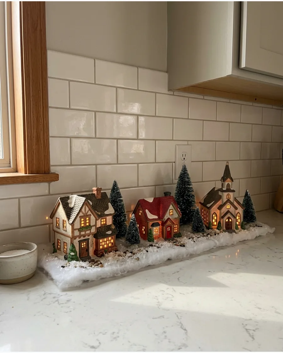 91. Kitchen Counter Christmas Village