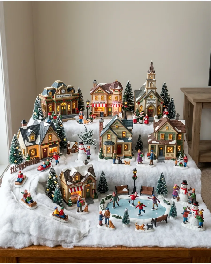 97. Christmas Morning Village Scene