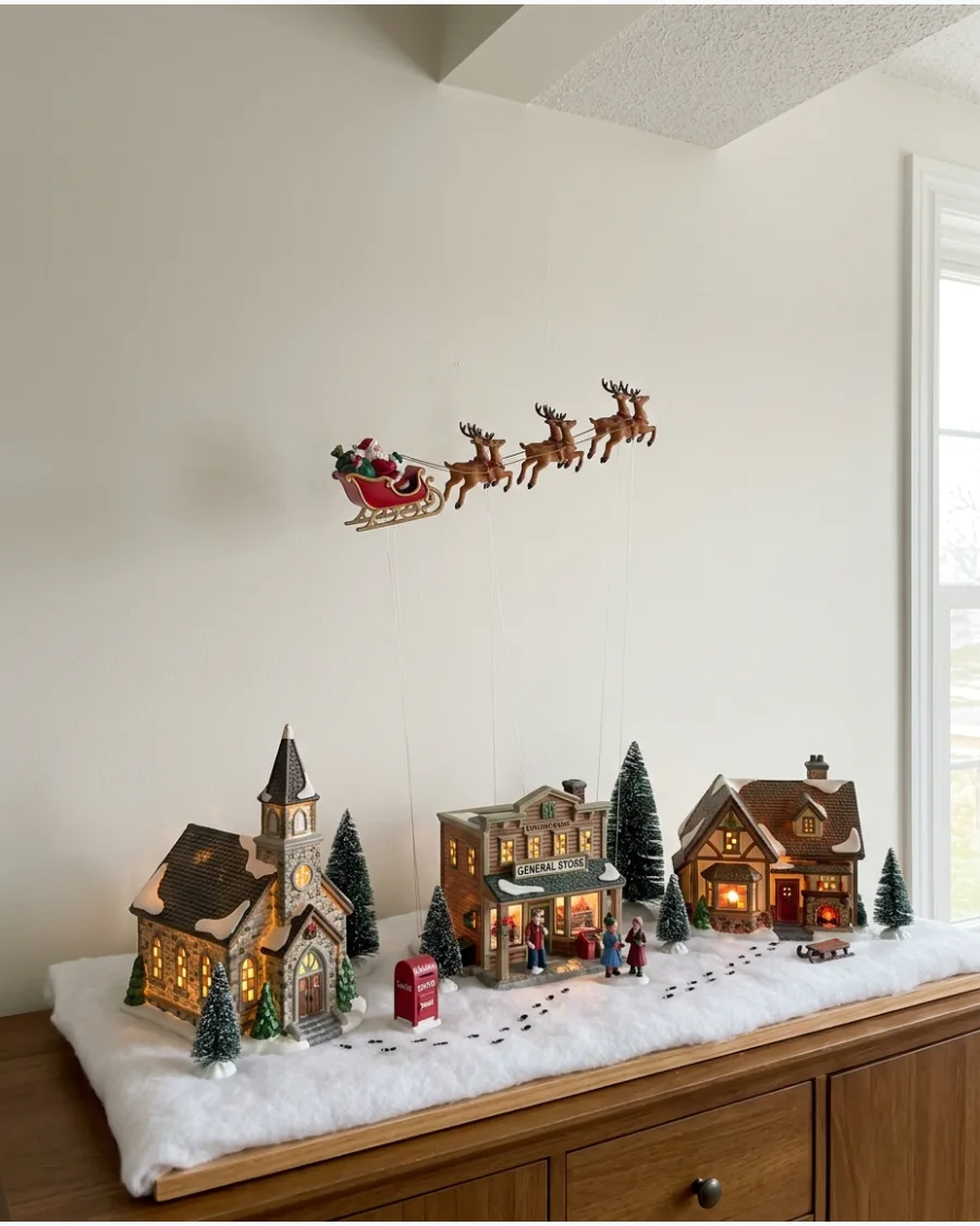 98. Santa Flying Over the Christmas Village