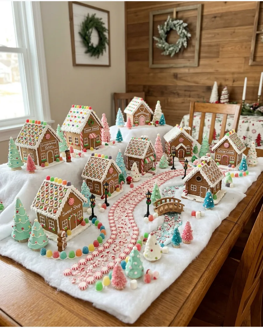 26. Gingerbread Christmas Village Table