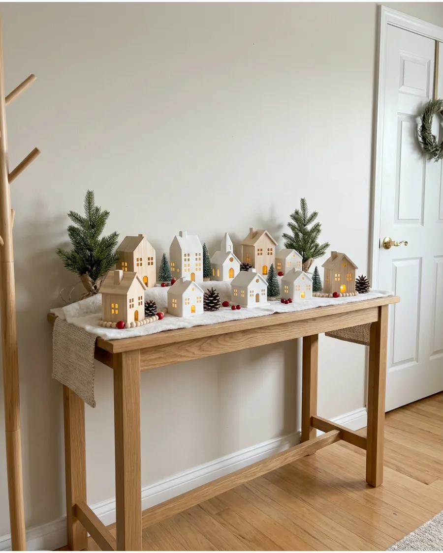 28. Scandinavian Christmas Village Table