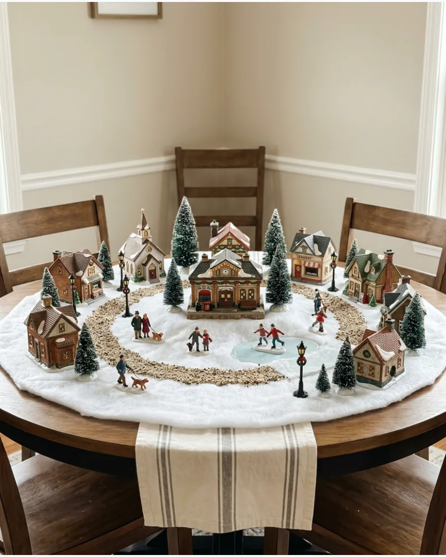 34. Mini Village on a Round Table