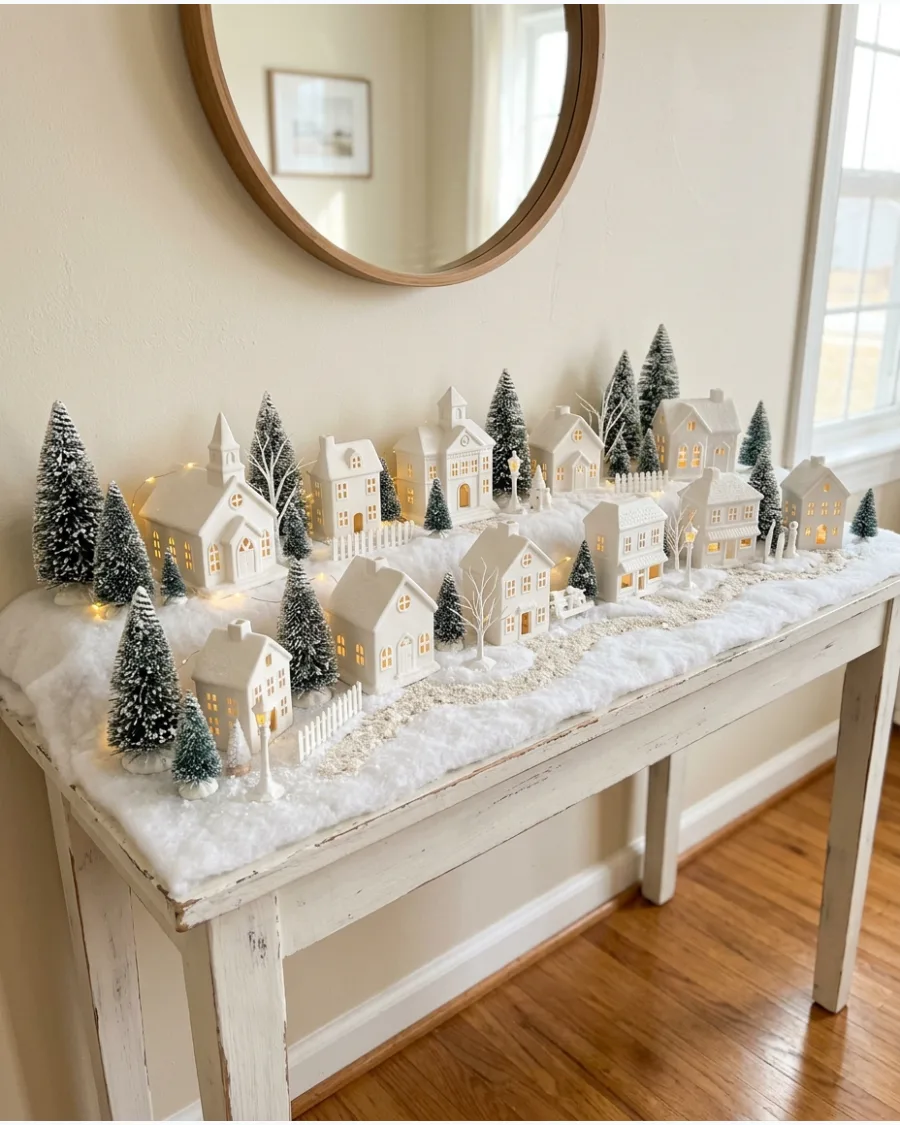 47. Monochromatic Winter White Village