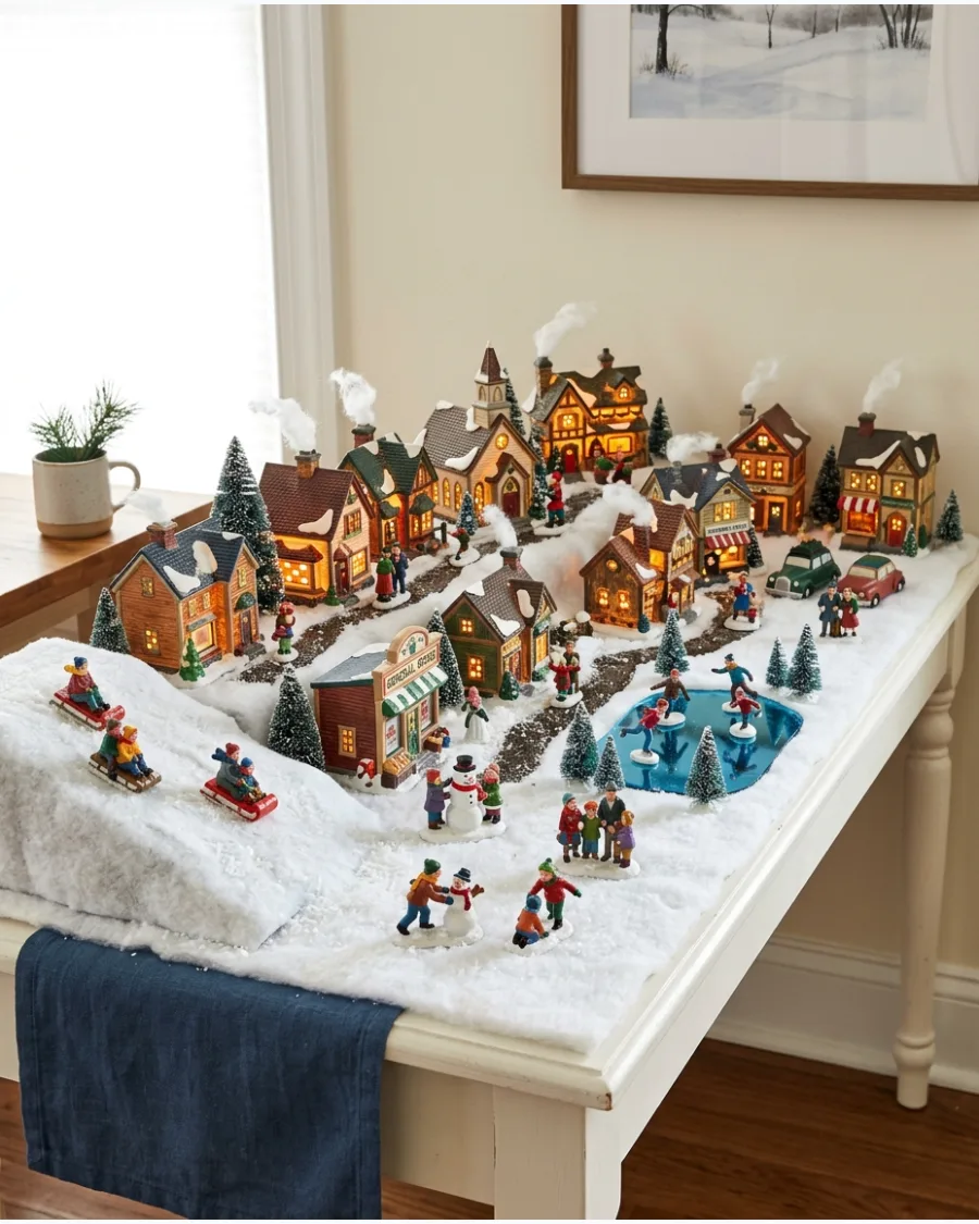 50. Christmas Morning Village Scene