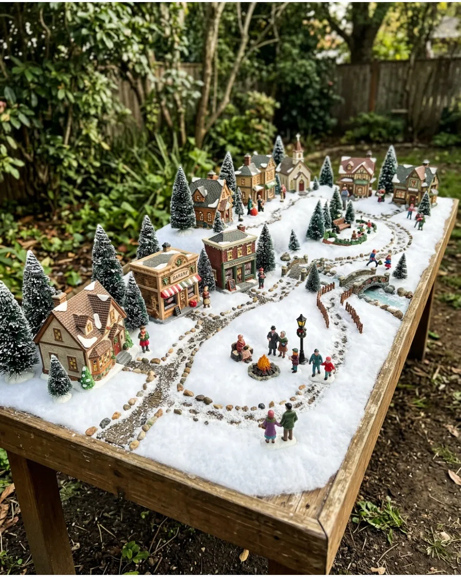 9. Village With Snow-Covered Footpaths