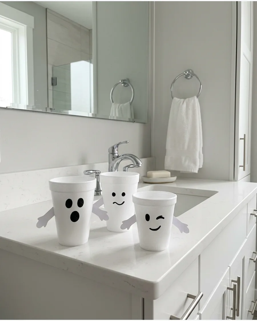 10. Foam Cup Ghosts
