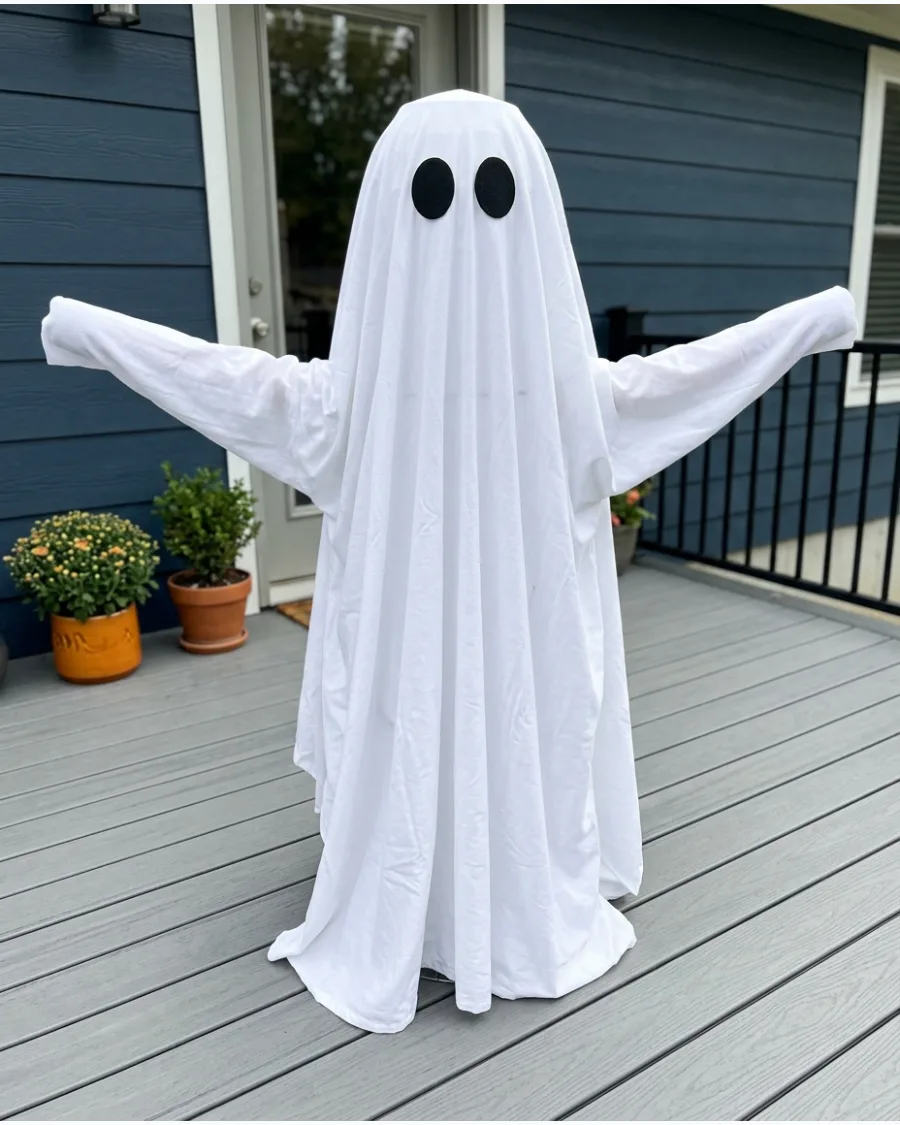 12. Tomato Cage Ghost With Pool-Noodle Arms