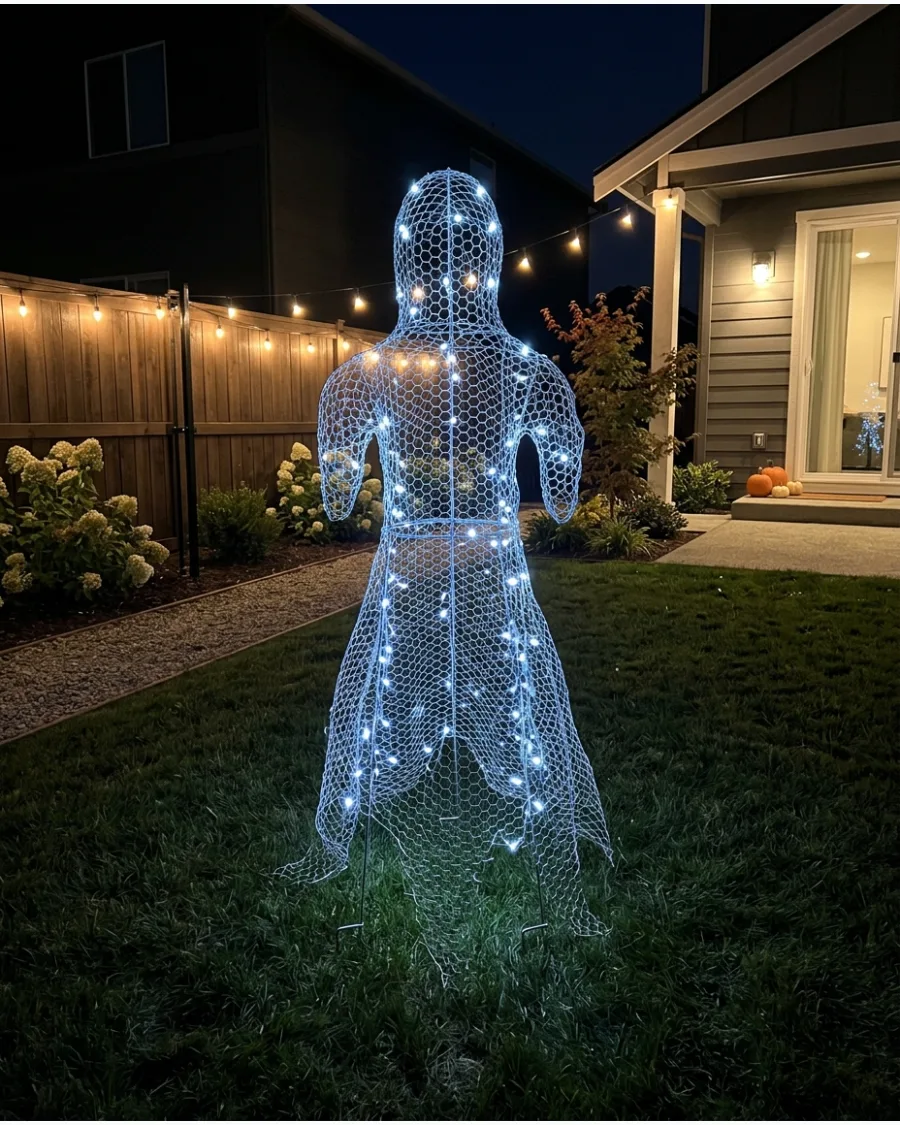 15. Glowing Chicken Wire Ghost