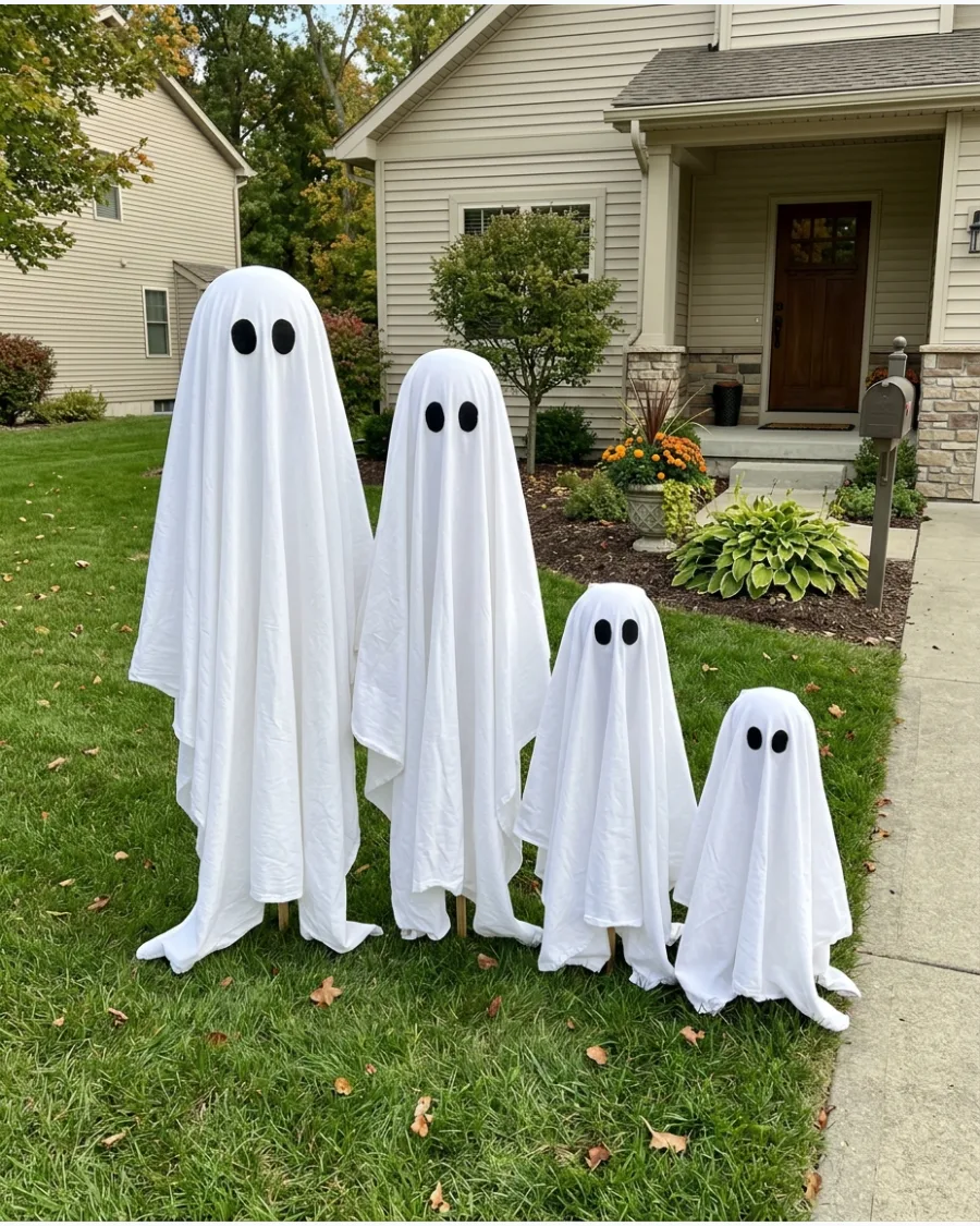 21. Outdoor Ghost Family