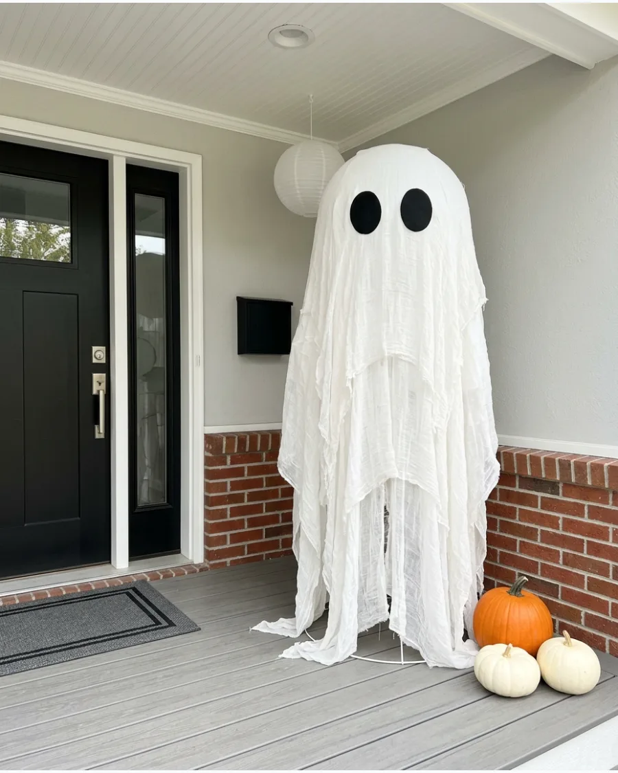 38. Oversized Cheesecloth Porch Ghost