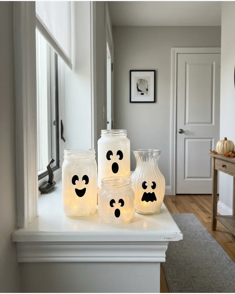 39. Mason Jar Ghost Lanterns